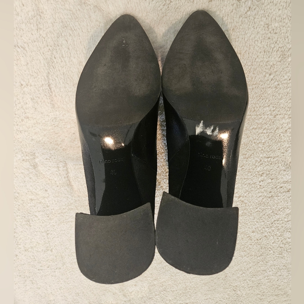 NEW Black Block Heel Leather Ankle Boots Size 9 Ombre Work Party Fall Feminine - Picture 7 of 10